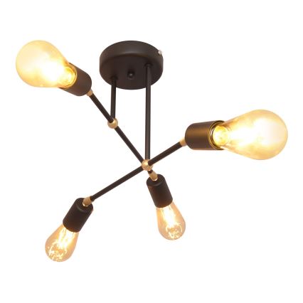 Kronleuchter ROSETTE 4xE27/15W/230V schwarz/gold