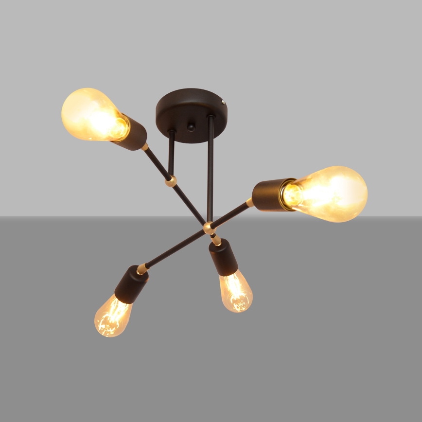 Kronleuchter ROSETTE 4xE27/15W/230V schwarz/gold