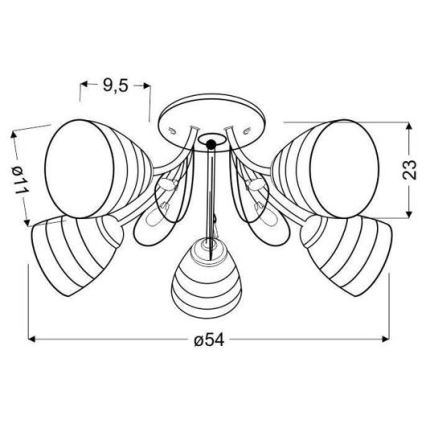 Kronleuchter SIMPLI 5xE27/40W/230V