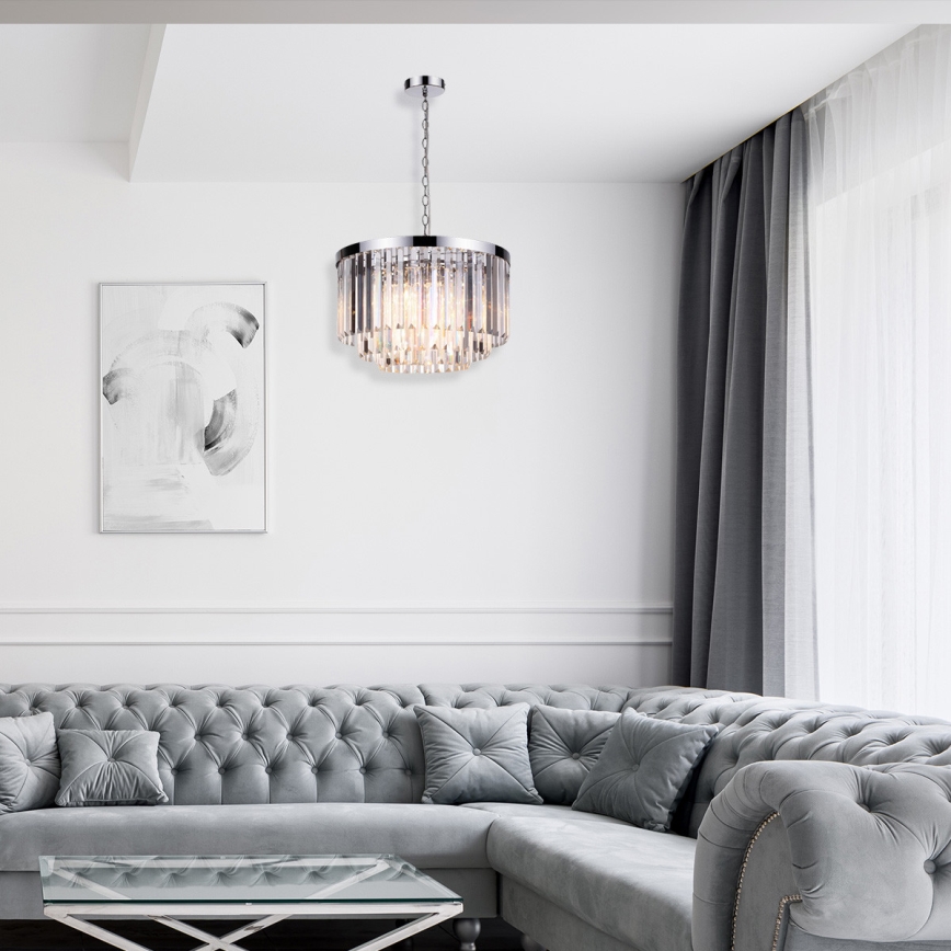 Kronleuchter VETRO mit Kette, 5xE14/60W/230V, glänzender Chrom