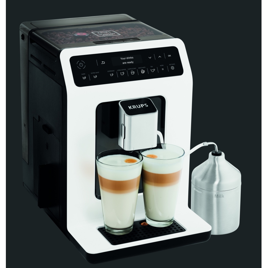 Krups - Automatische Kaffeemaschine mit Milchbehälter EVIDENCE 1450W/230V weiß