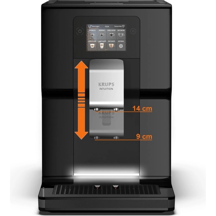 Krups - Automatische Kaffeemaschine mit Milchbehälter INTUITION PREFERENCE 1450W/230V schwarz