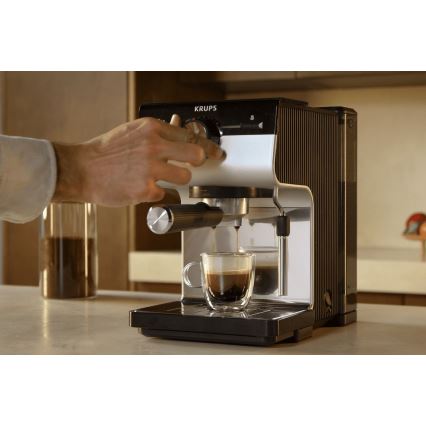 Krups - Siebträger-Kaffeemaschine für zwei Tassen AUTHENTIC 1450W/230V grau