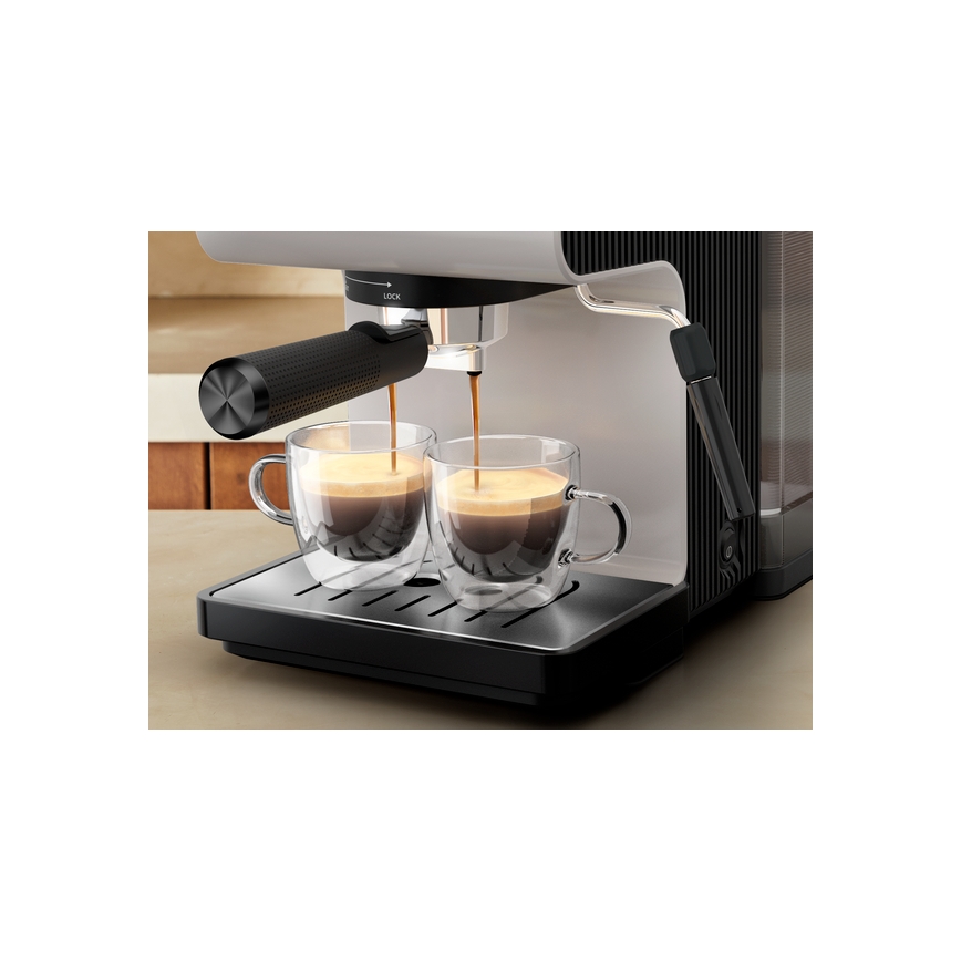 Krups - Siebträger-Kaffeemaschine für zwei Tassen AUTHENTIC 1450W/230V grau