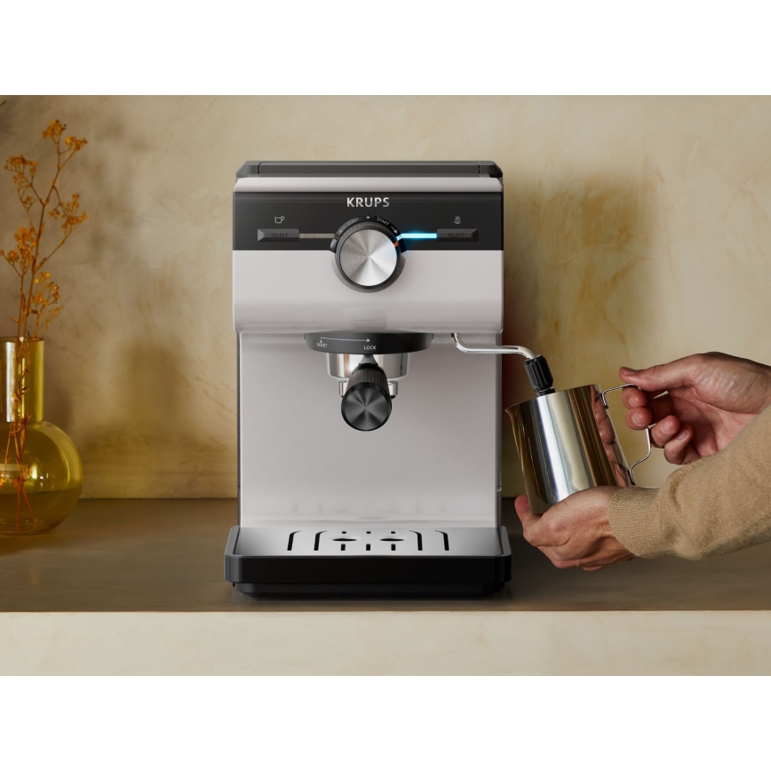 Krups - Siebträger-Kaffeemaschine für zwei Tassen AUTHENTIC 1450W/230V grau