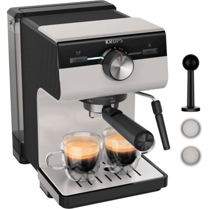 Krups - Siebträger-Kaffeemaschine für zwei Tassen AUTHENTIC 1450W/230V grau