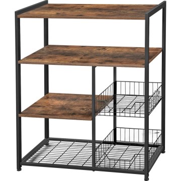 Küchenregal MARGE, Braun/Schwarz