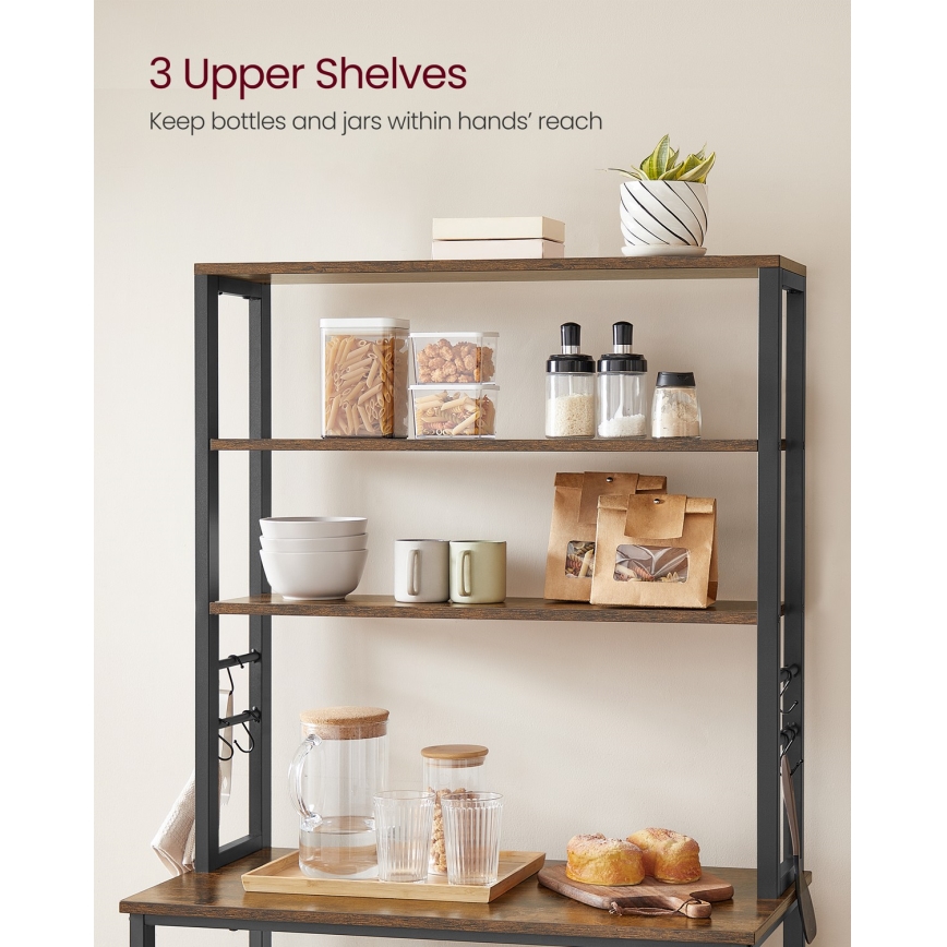 Küchenregal MARGE, Braun/Schwarz