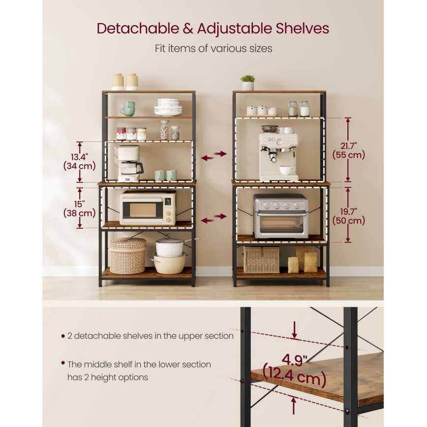 Küchenregal MARGE, Braun/Schwarz