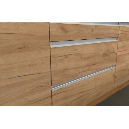 Küchenzeile MARINA 180 cm Craft-Eiche/Weiß Hochglanz