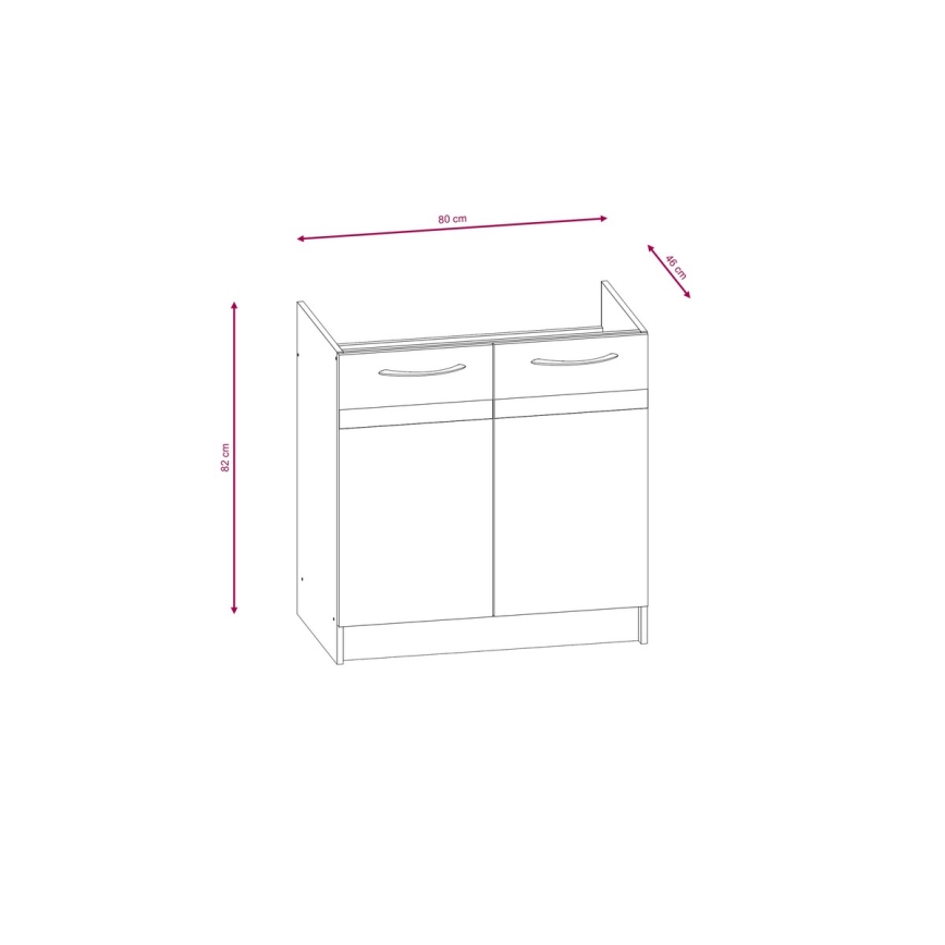 Küchenzeile VALERIA 180 cm, Braun/Sonoma-Eiche