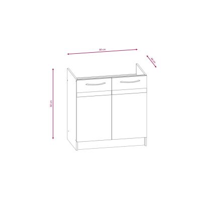 Küchenzeile VALERIA 240 cm braun/Sonoma-Eiche
