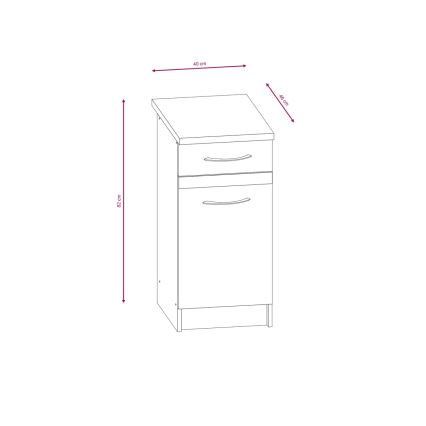 Küchenzeile VALERIA 240 cm braun/Sonoma-Eiche