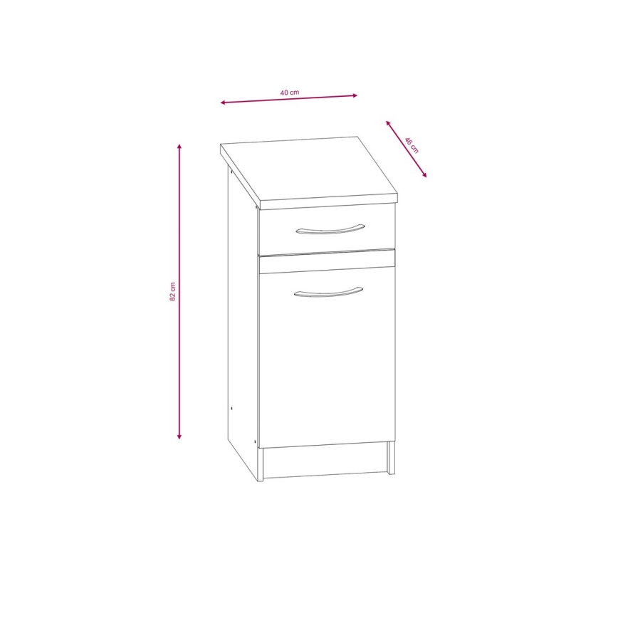 Küchenzeile VALERIA 240 cm braun/Sonoma-Eiche