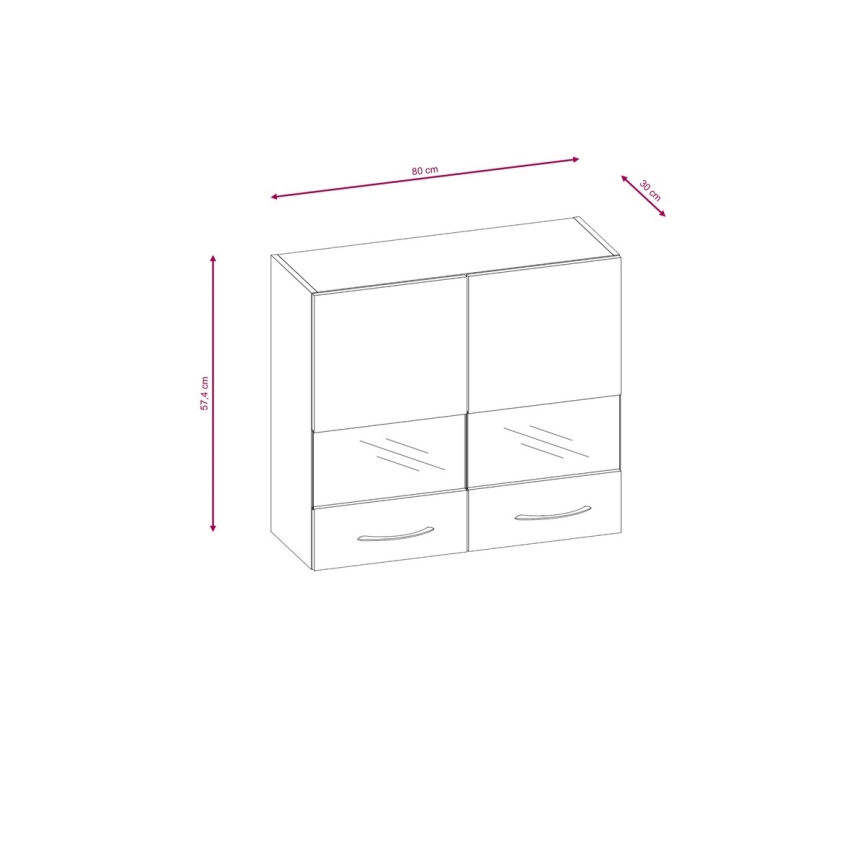 Küchenzeile VALERIA 240 cm Sonoma-Eiche/Braun