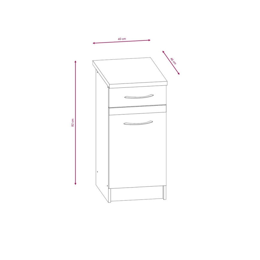 Küchenzeile VALERIA 240 cm Sonoma-Eiche/Braun
