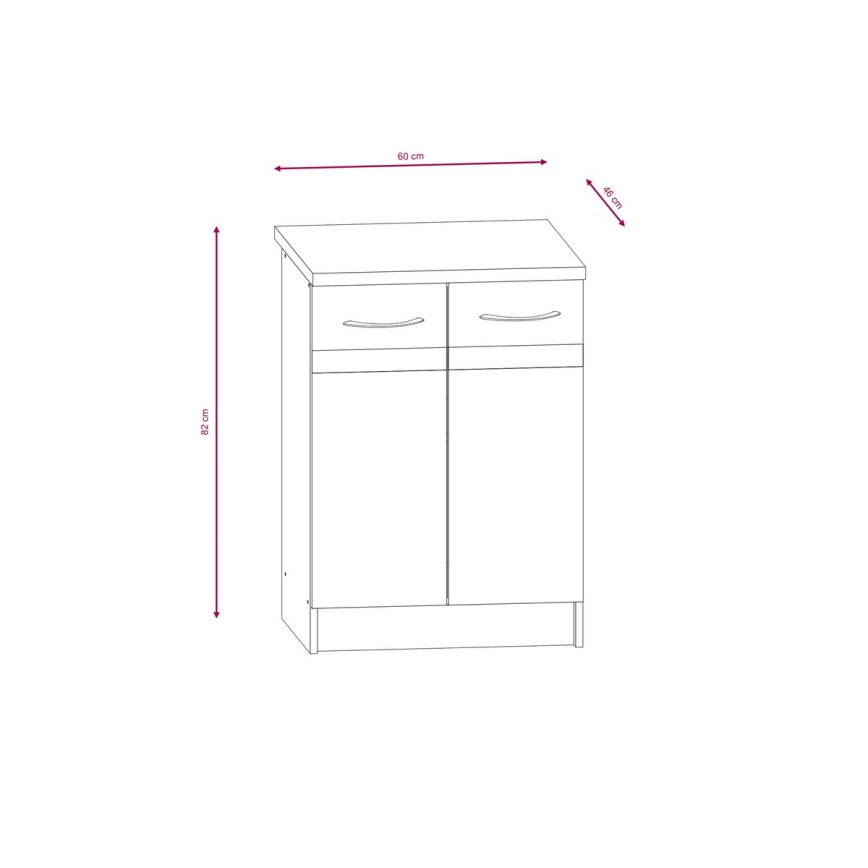 Küchenzeile VALERIA 240 cm Sonoma-Eiche/Braun