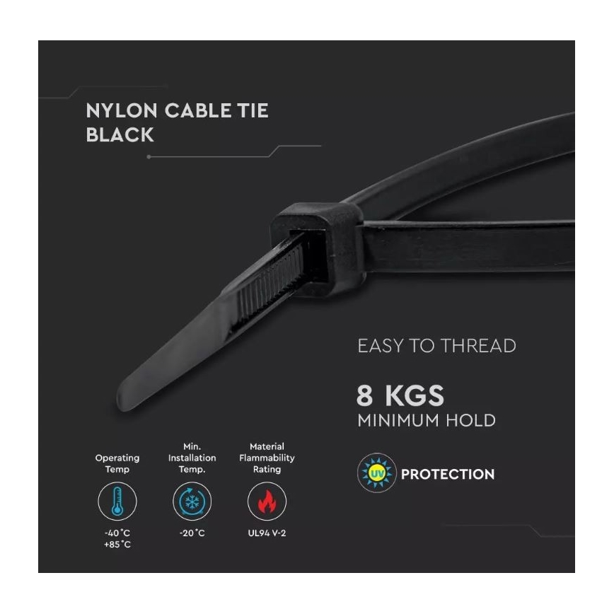 Kunststofffaltbänder 2,5x150mm 100Stk. schwarz