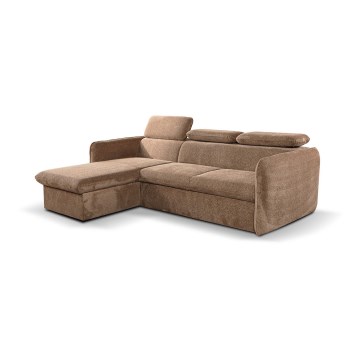 L-förmige, klappbare Eck-Sitzgruppe mit Stauraum BEJA beige links