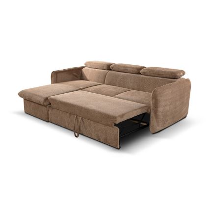 L-förmige, klappbare Eck-Sitzgruppe mit Stauraum BEJA beige links