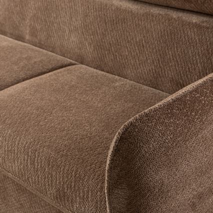 L-förmige, klappbare Eck-Sitzgruppe mit Stauraum BEJA beige links