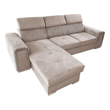 L-förmige, klappbare Universal-Ecksitzgruppe mit Stauraum SALVADA beige