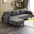 L-förmiges Ecksofa RIGA, anthrazit, links