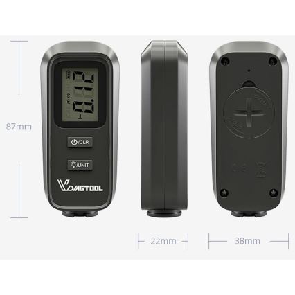 Lackschichtdickenmesser 2xCR2032