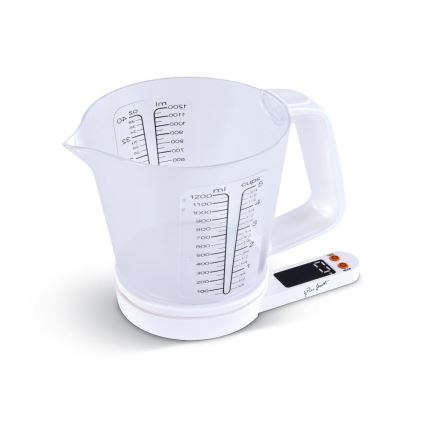 Lamart - Digitale Küchenwaage mit Messbecher, 2xAAA, weiß