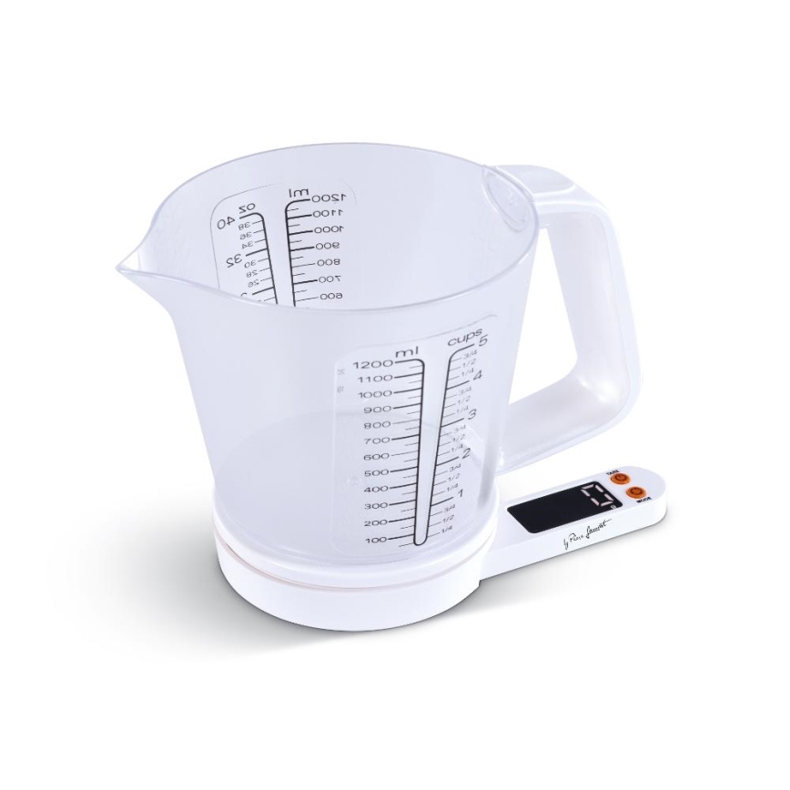 Lamart - Digitale Küchenwaage mit Messbecher, 2xAAA, weiß