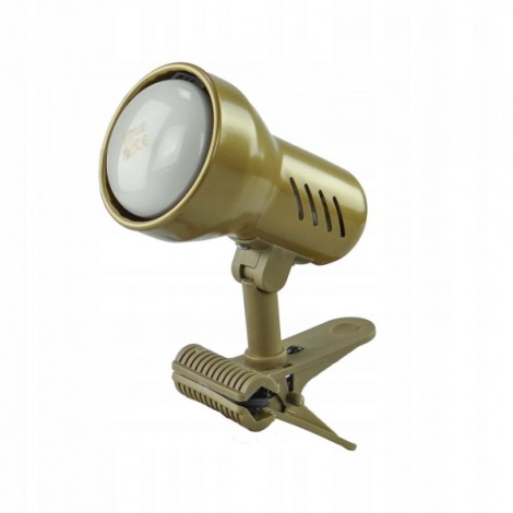 Lampe mit einem Clip KD 1xE27/24W/230V gold