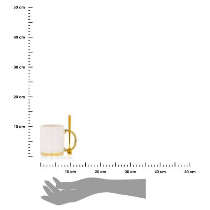 Becher mit Löffel LANA creme/gold