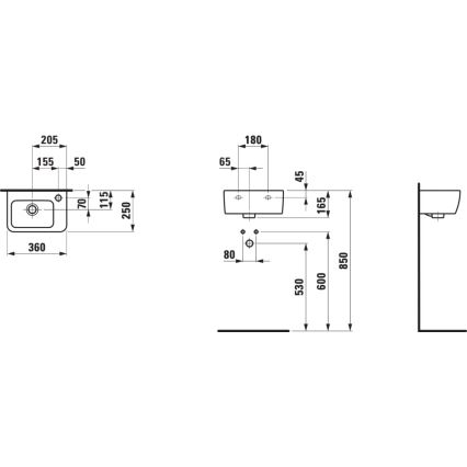 LAUFEN H8169550001061 - Wandwaschbecken PRO 36x25 cm Keramik/Weiß