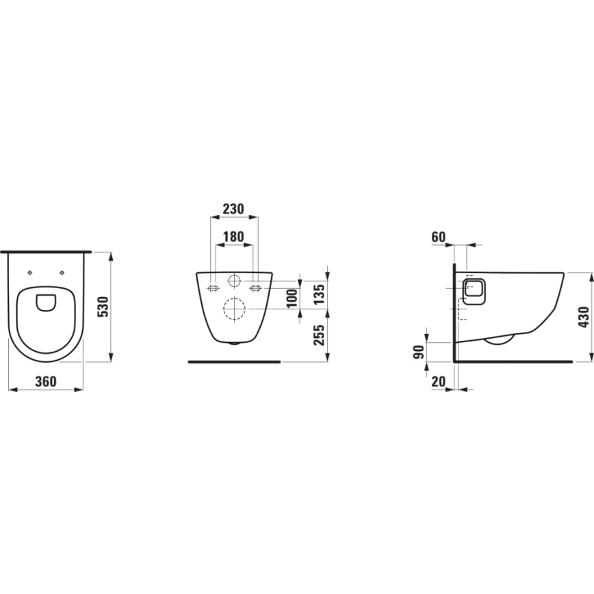 LAUFEN H8209640000001 - Hänge-WC PRO, Keramik/weiß