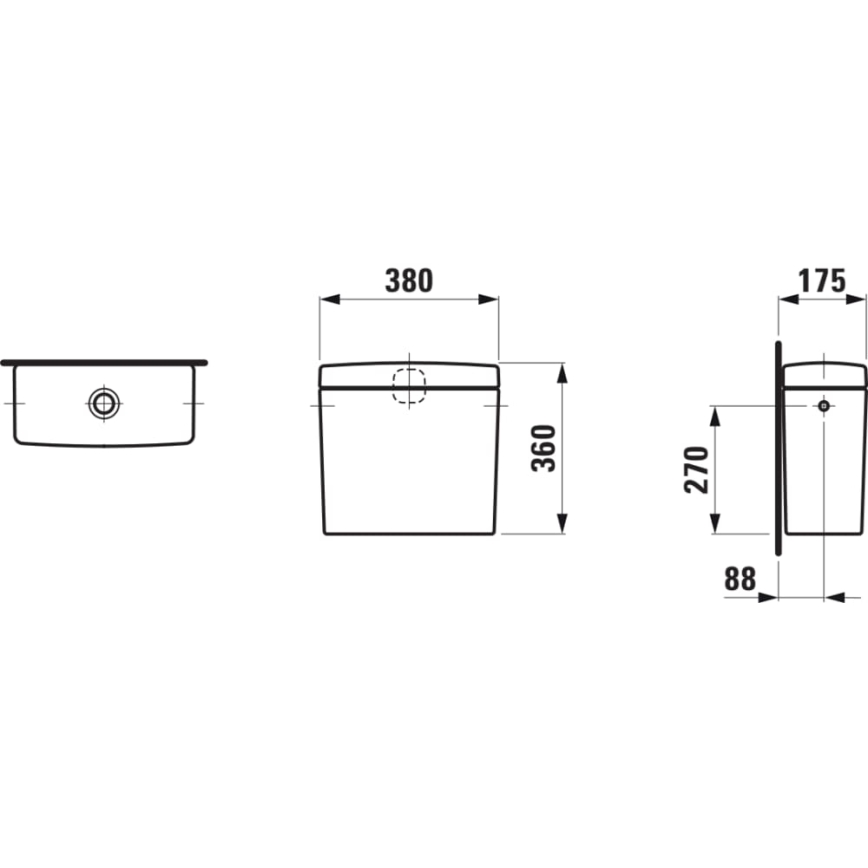 LAUFEN H8269520009721 - Spülkasten PRO, seitlicher Zulauf, Keramik/weiß