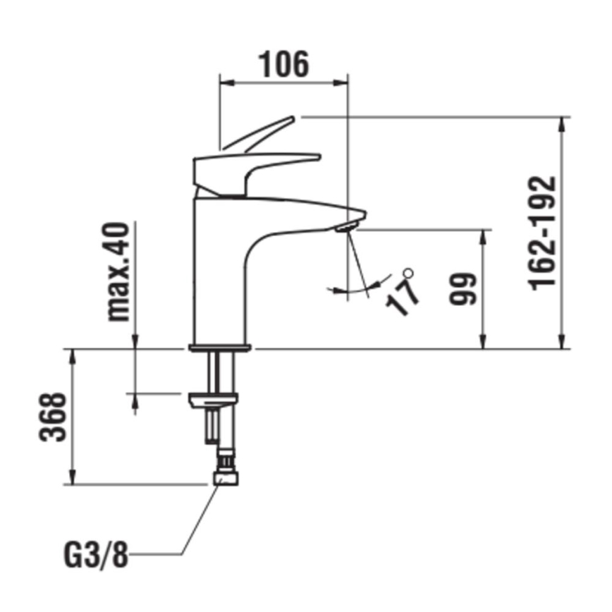 LAUFEN HF500702428000 - Waschtischarmatur LAURIN 16,2 cm matt Titan Schwarz