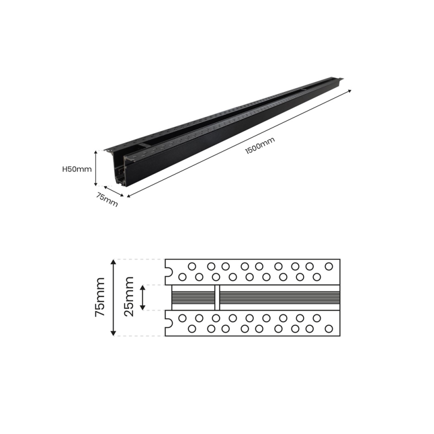 Laufschiene ohne elektrischen Anschluss MAGNETIC TRACK 1,5 m schwarz