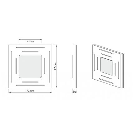 LDST SP-01-SS-BC8 - Treppenhausleuchte SPACE 8xLED/1,2W/230V