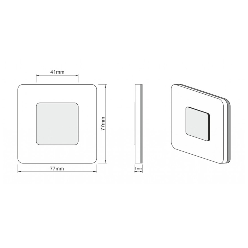 LDST SW-01-B-BC8 - Treppenhausleuchte SWIFT 8xLED/1,2W/230V