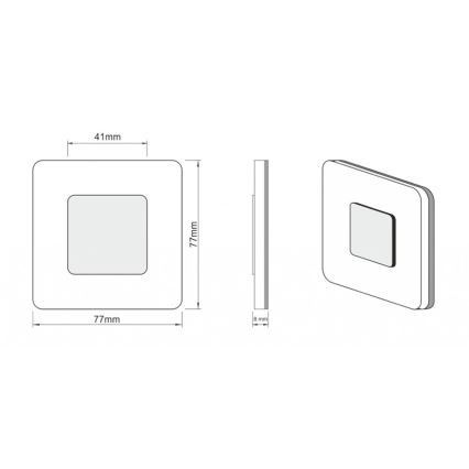 LDST SW-01-CB-BC8 - Treppenhausleuchte SWIFT 8xLED/1,2W/230V