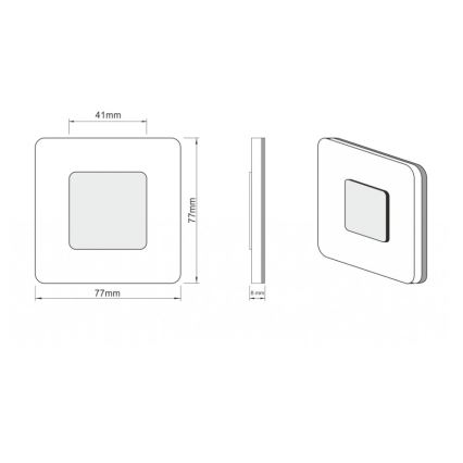 LDST SW-01-SS-BZ8 - LED Treppenleuchte SWIFT 8xLED/1,2W/230V Chrom matt 6500K