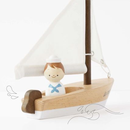 Le Toy Van - Holz-Segelboot mit Kapitän Buche