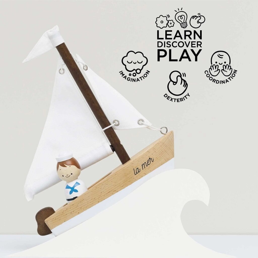 Le Toy Van - Holz-Segelboot mit Kapitän Buche