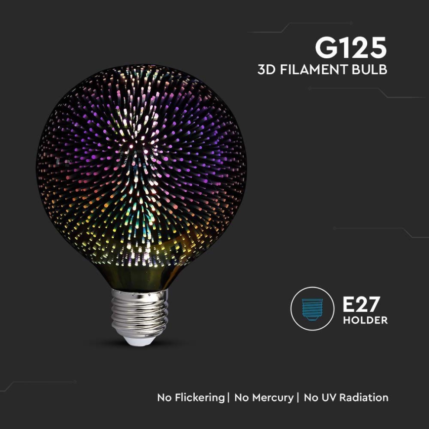 LED 3D Dekorationslampe FILAMENT G125 E27/4W/230V 3000K