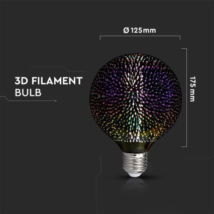 LED 3D Dekorationslampe FILAMENT G125 E27/4W/230V 3000K