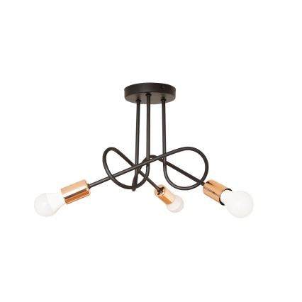 LED-Anbau-Deckenleuchte OXFORD 3xE27/15W/230V schwarz