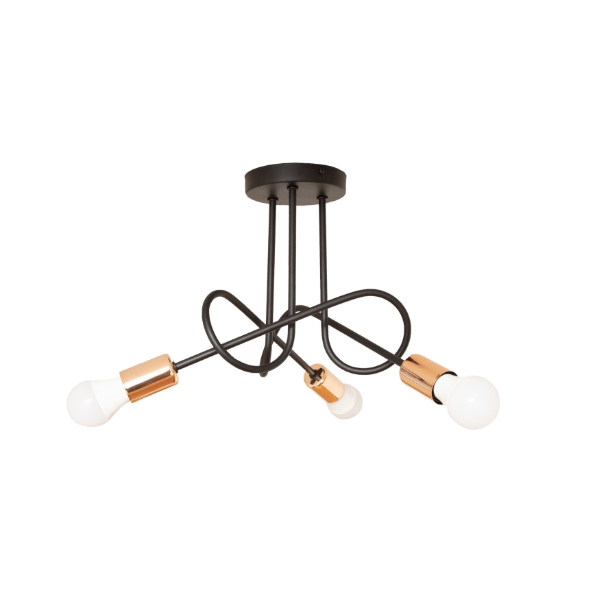 LED-Anbau-Deckenleuchte OXFORD 3xE27/15W/230V schwarz