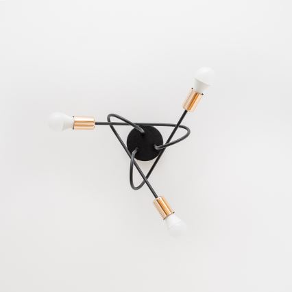 LED-Anbau-Deckenleuchte OXFORD 3xE27/15W/230V schwarz