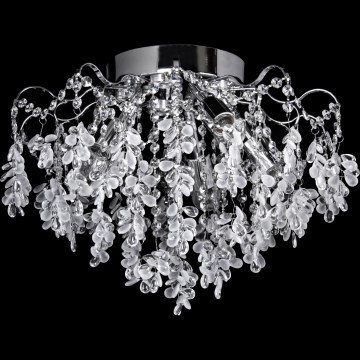 LED-Anbaukronleuchter 4xE27/60W/230V + 4xLED/3W d 40 cm glänzendes Chrom