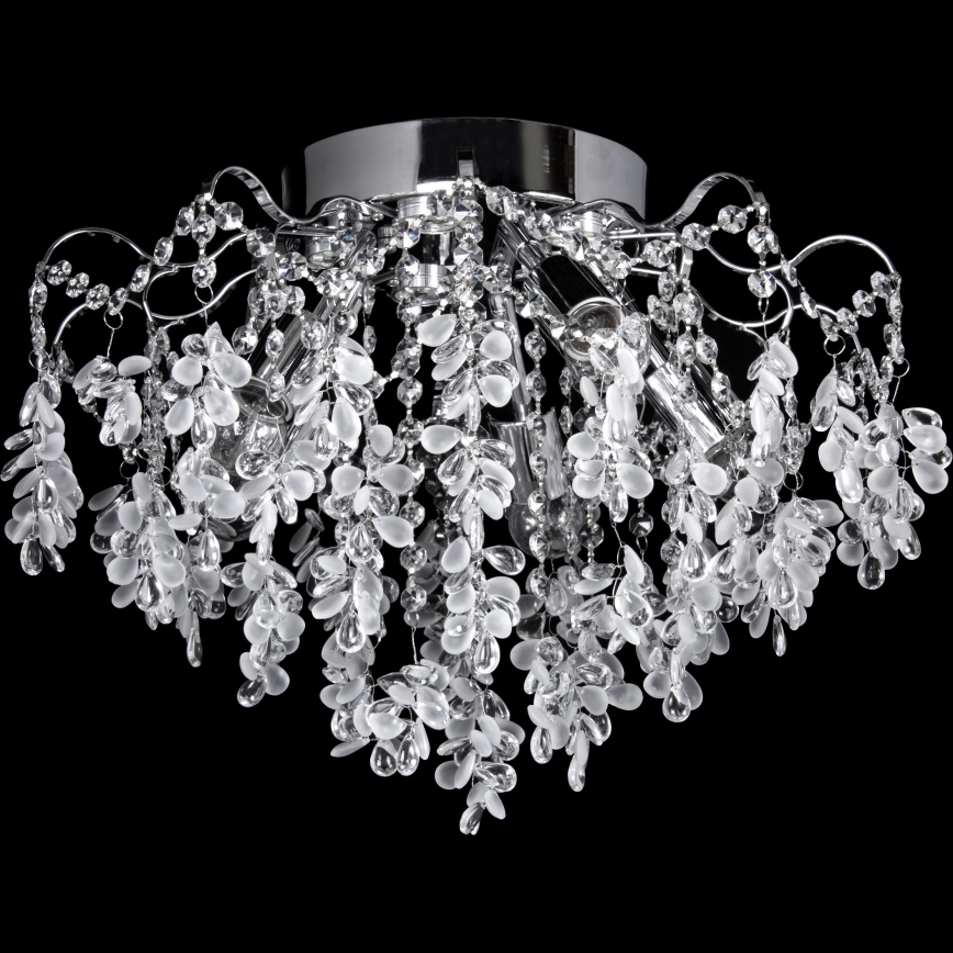 LED-Anbaukronleuchter 4xE27/60W/230V + 4xLED/3W d 40 cm glänzendes Chrom